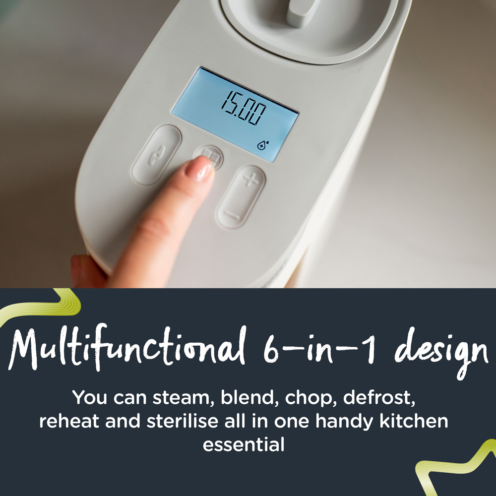 Tommee Tippee Quick Cook 6-in-1 Baby Food Maker, White - Image 3