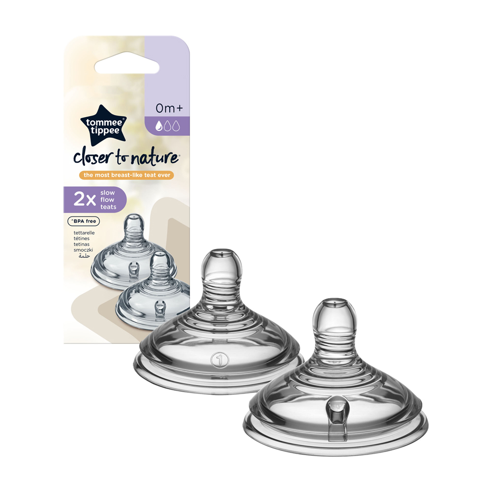 Tommee Tippee 2X Closer to Nature Slow Flow Teats (0m+)