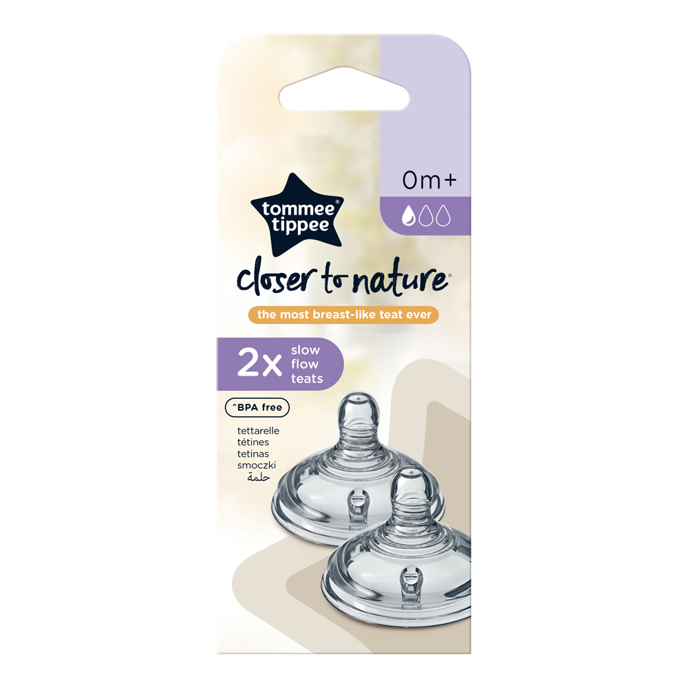 Tommee Tippee 2X Closer to Nature Slow Flow Teats (0m+) - Image 2
