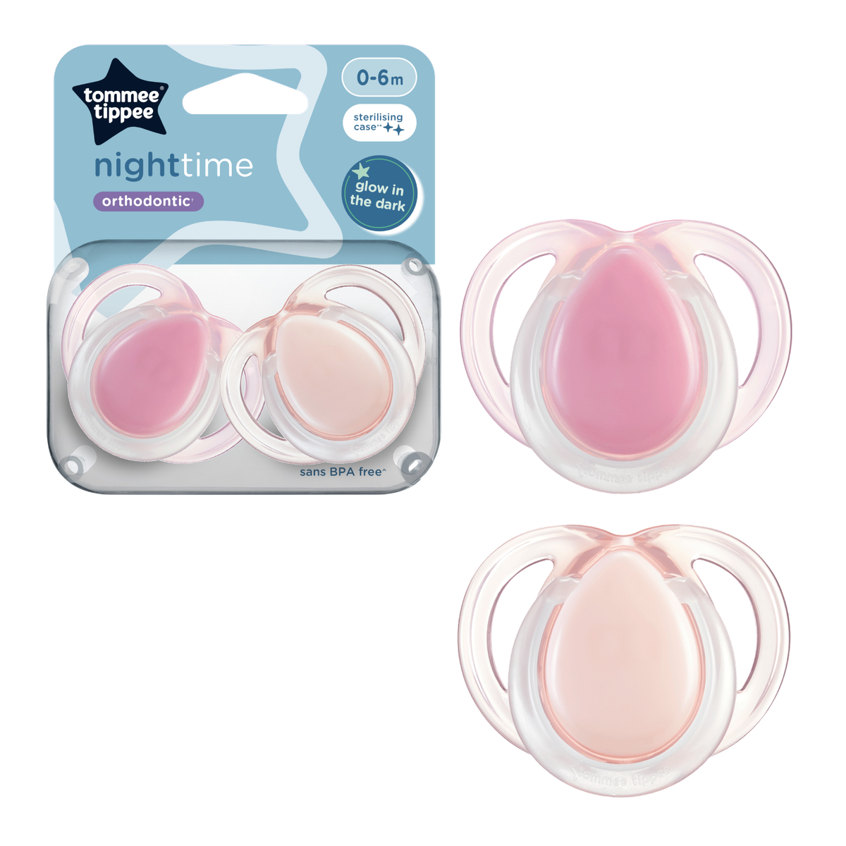 عبوة تومي تيبي للهاية الليلية عبوة من 2 (0-6 أشهر) سادة