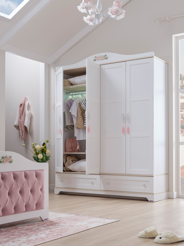 Almila Bianca 4 Doors Wardrobe - Image 4