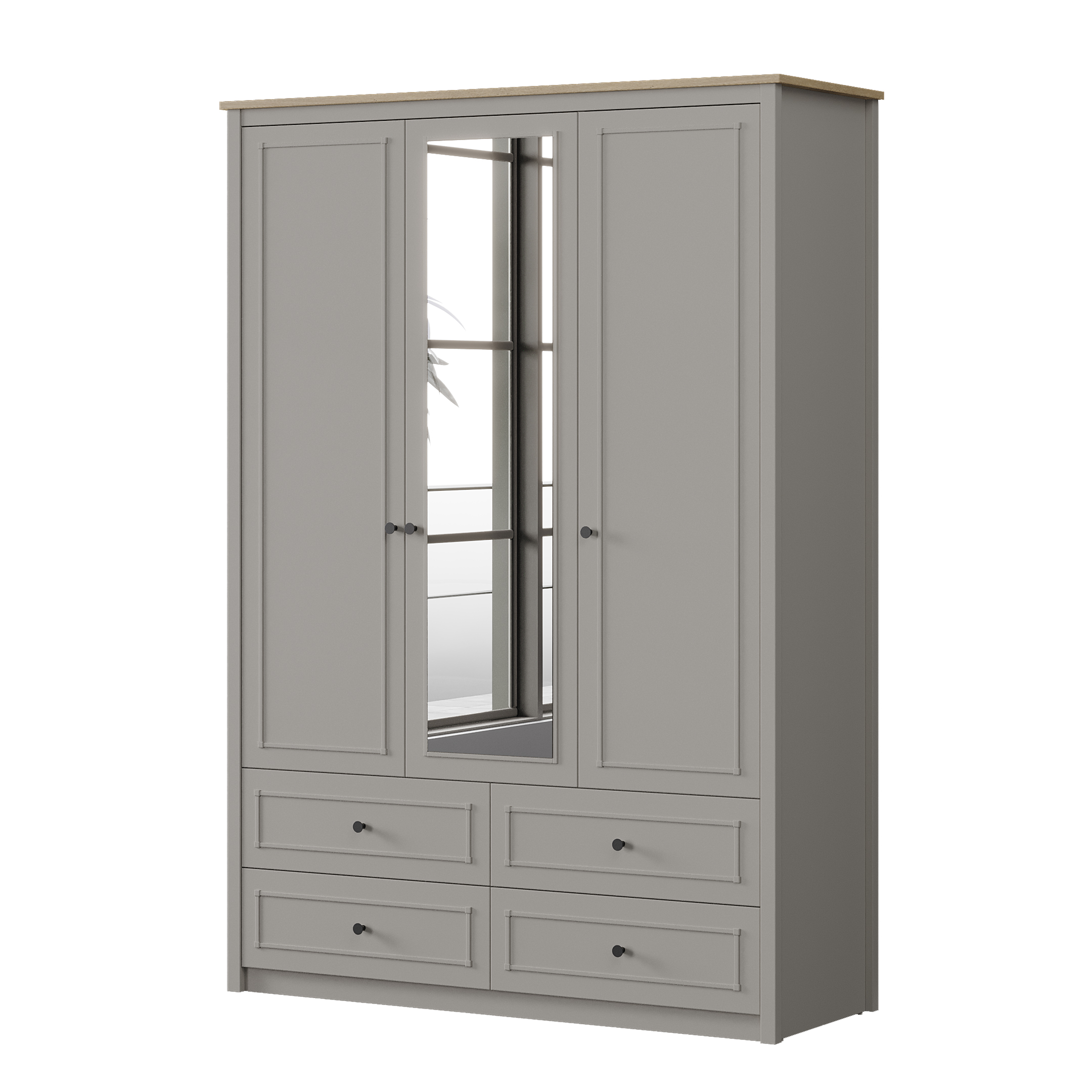 Almila Sento 3 Doors Wardrobe With Drawers