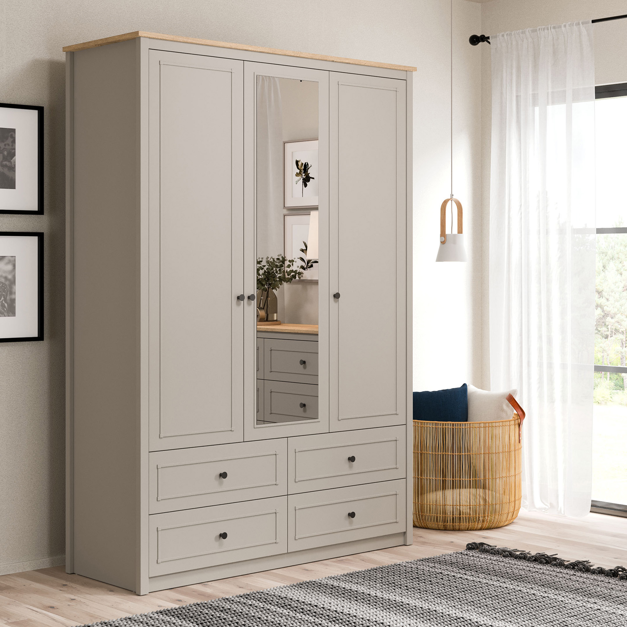 Almila Sento 3 Doors Wardrobe With Drawers - Image 5
