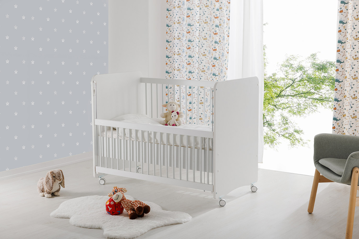 â¦Ø³Ø±Ùر Ø£Ø·ÙØ§Ù Ø£Ø¨ÙØ¶ (BW1065) Ø¨Ø¹Ø¬ÙØ§Øª â Ù
ÙØ§Ø³ 120 à 60 سÙ
â© - Ø§ÙØµÙرة â¦2â©