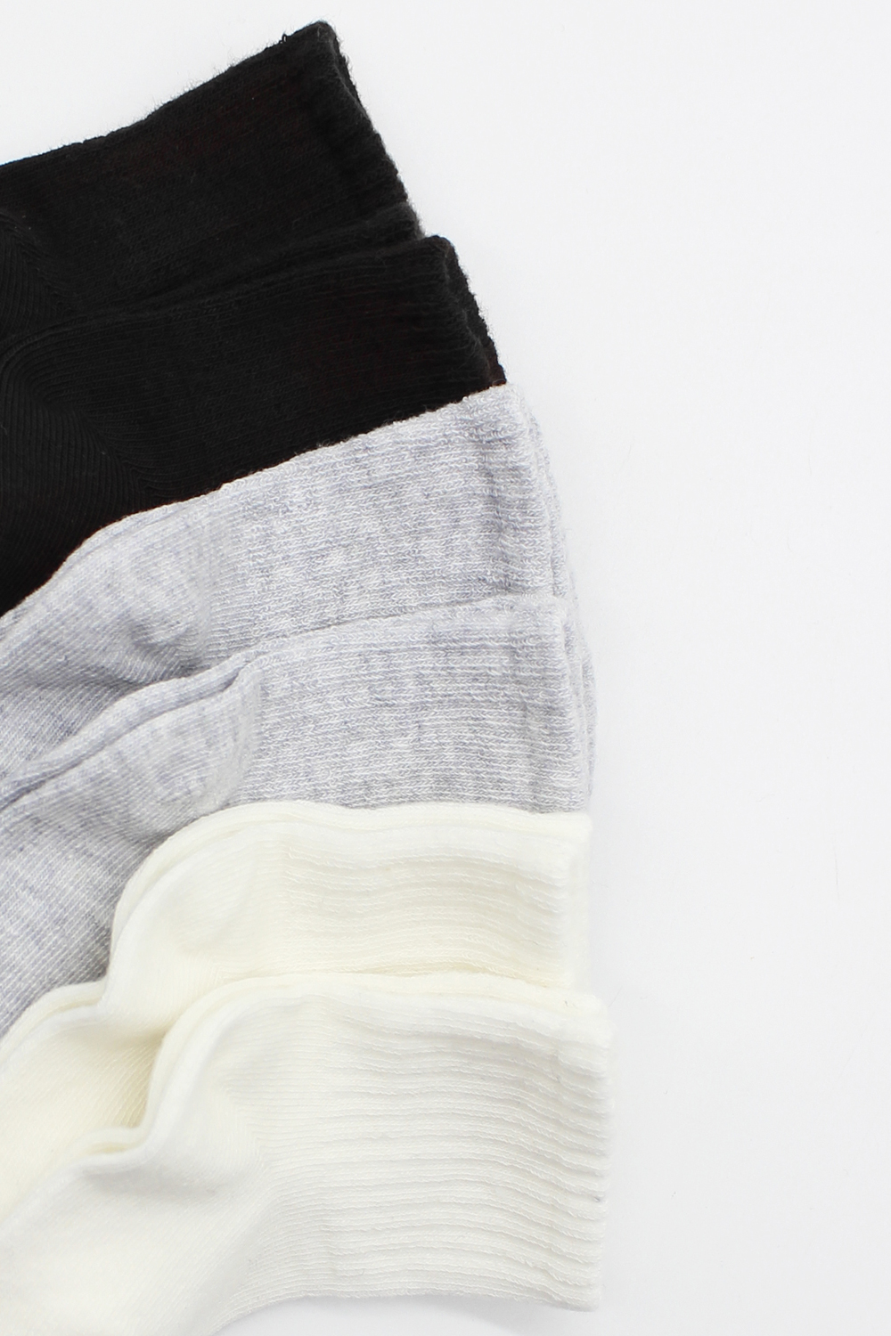 Bistyle Basic 6-Pairs Combed Flat Quarter Socks (6-12 m) (Black, Grey, Beige) - Image 5