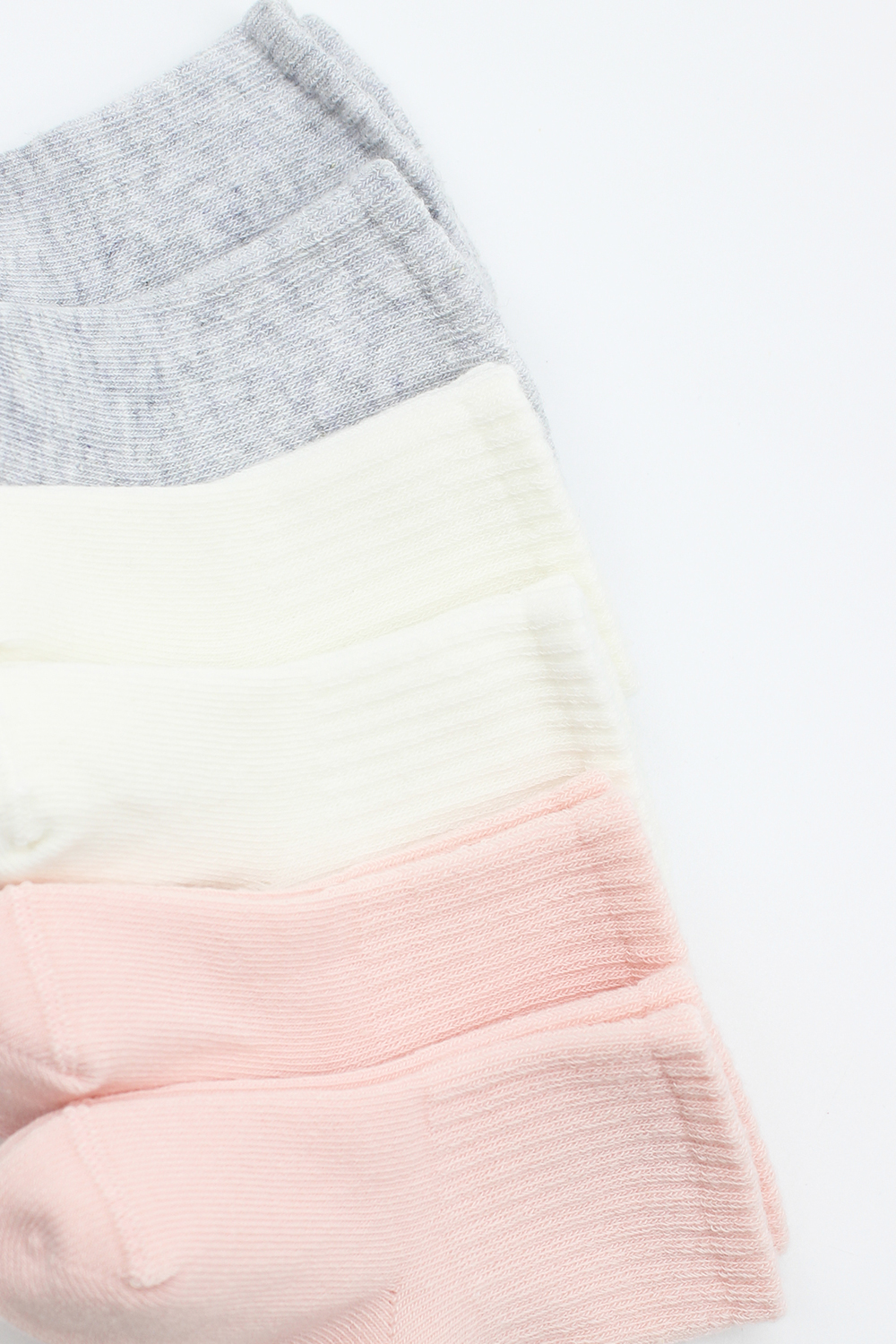 Bistyle Basic 6-Pairs Combed Flat Quarter Socks (0-6 m) (Pink, Grey, Beige) - Image 5