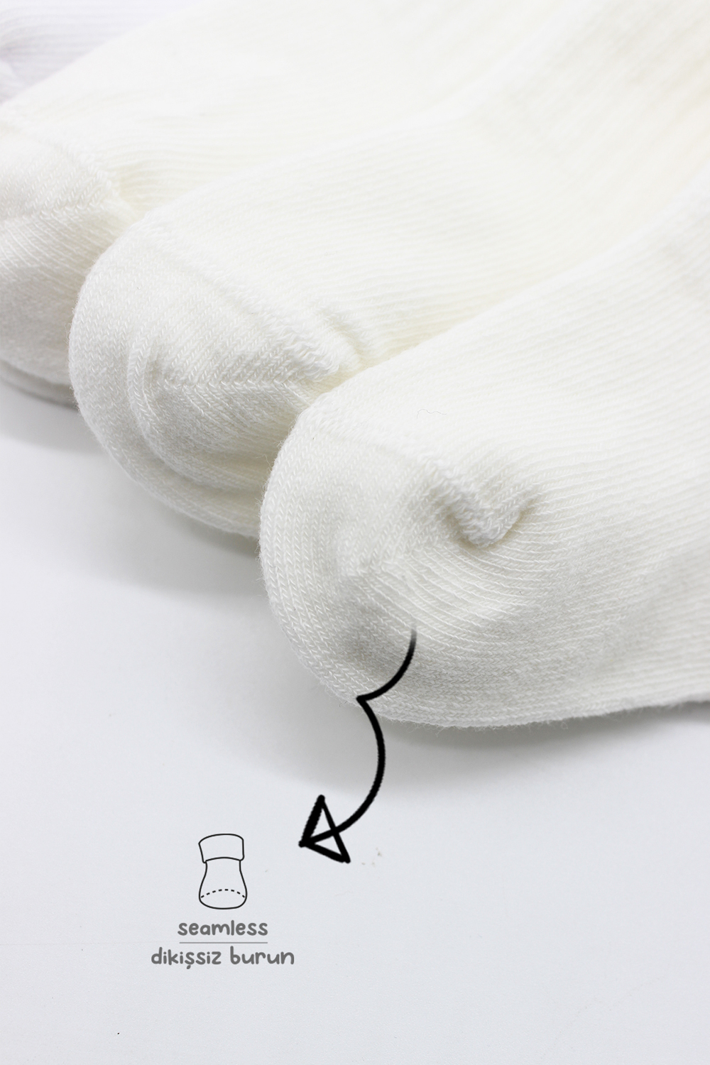 Bistyle 6-Pairs Combed Flat Quarter Socks (12-24 m) Beige - Image 4