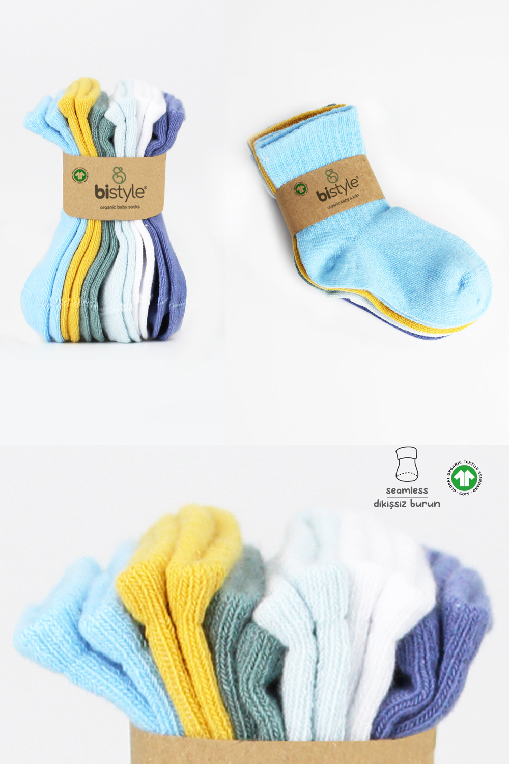 Bistyle Colors 6-Pairs Combed Flat Quarter Socks (0-6 m) Colored - Image 7