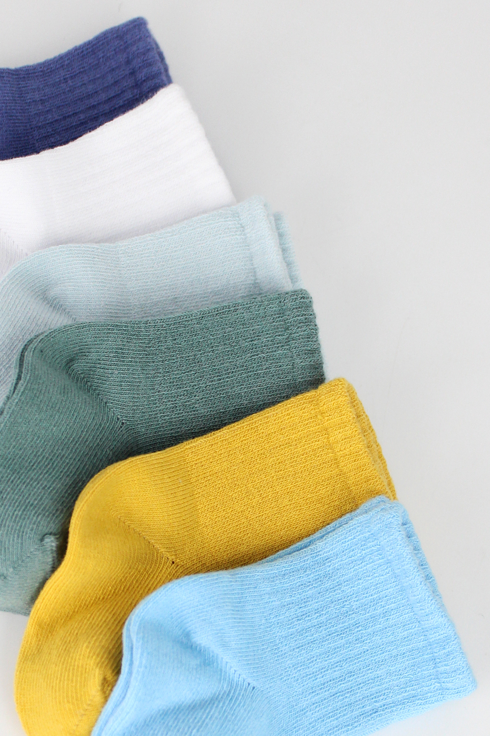 Bistyle Colors 6-Pairs Combed Flat Quarter Socks (12-24 m) Colored - Image 5