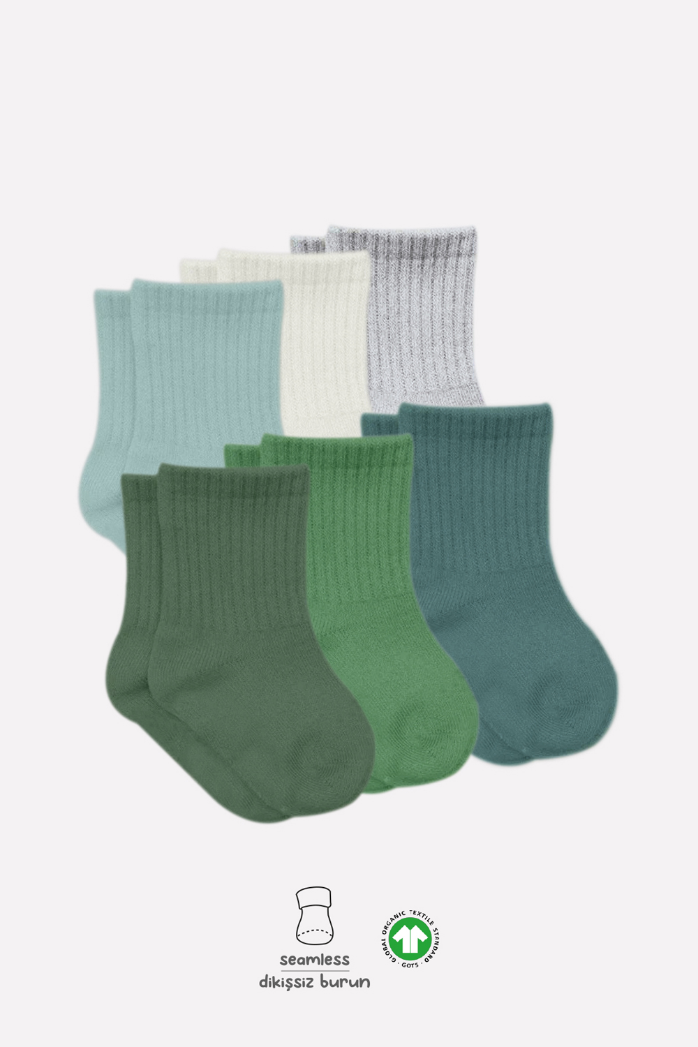 Bistyle Colors 6-Pairs Combed Flat Quarter Socks (0-6 m) Colored - Image 3
