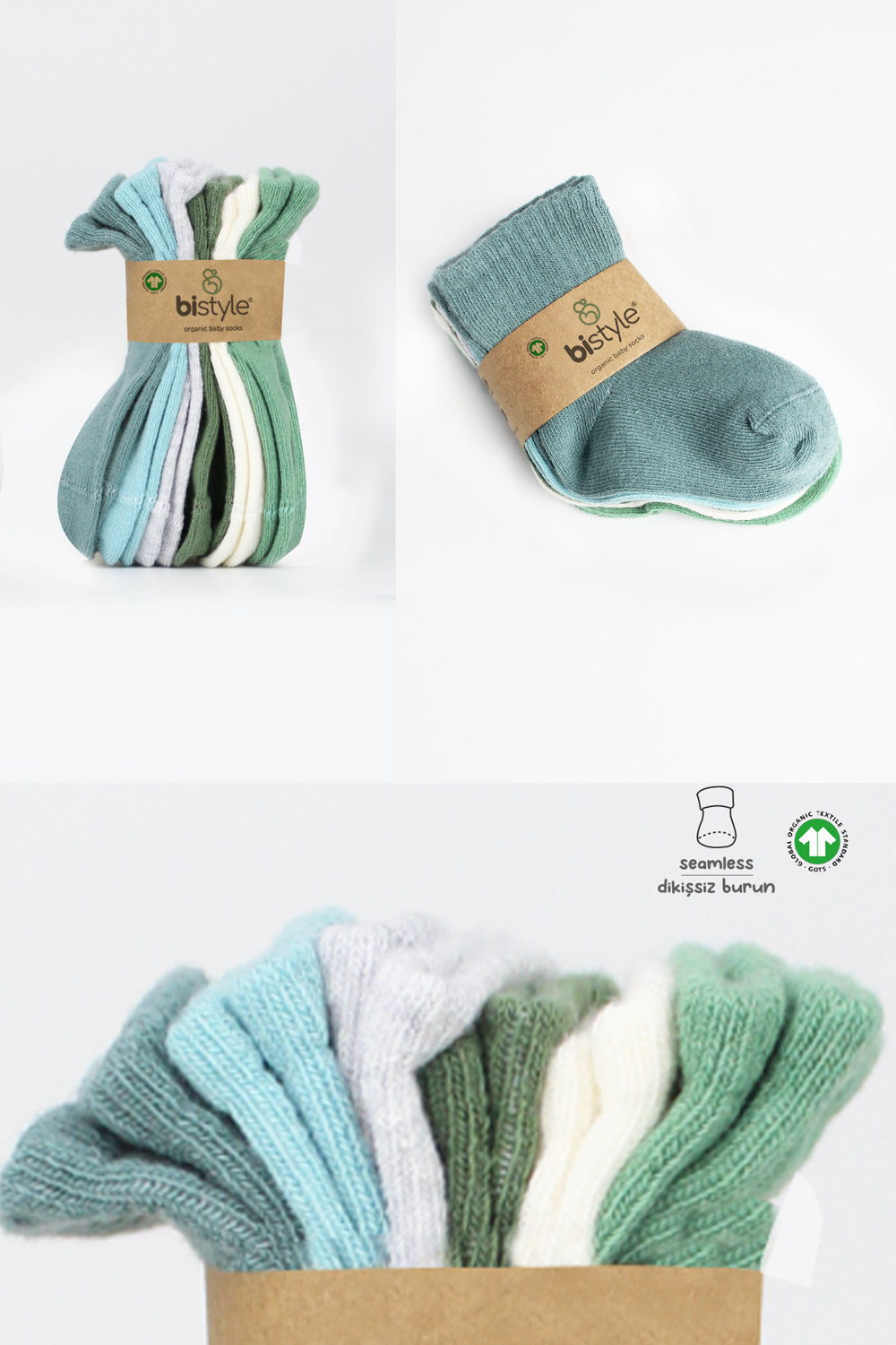 Bistyle Colors 6-Pairs Combed Flat Quarter Socks (0-6 m) Colored - Image 7