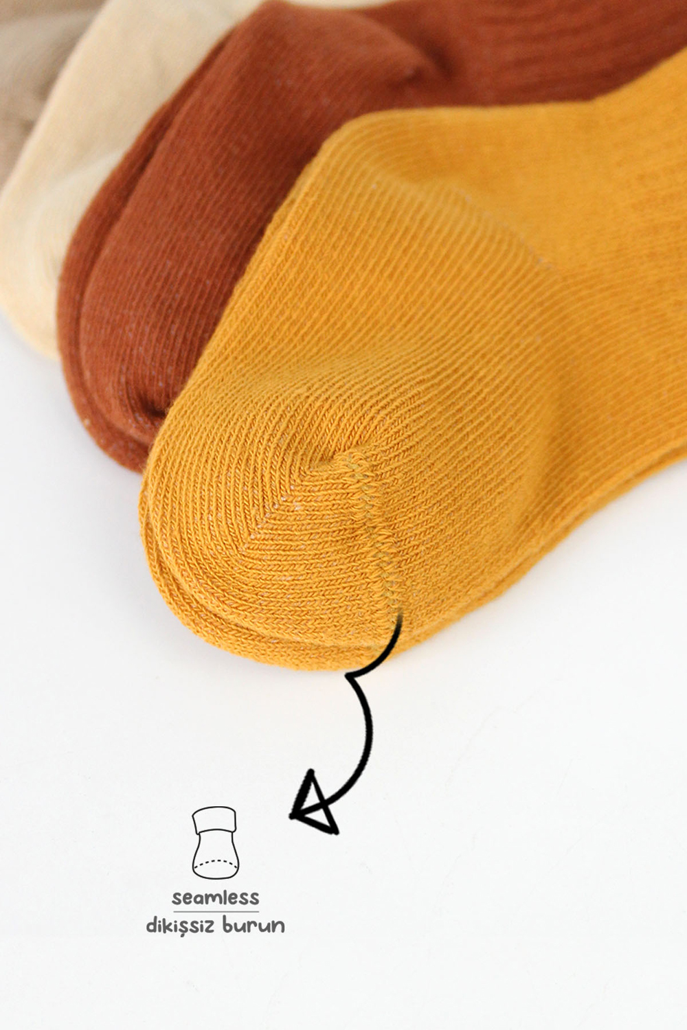 Bistyle Colors 6-Pairs Combed Flat Quarter Socks (12-24 m) Colored - Image 4