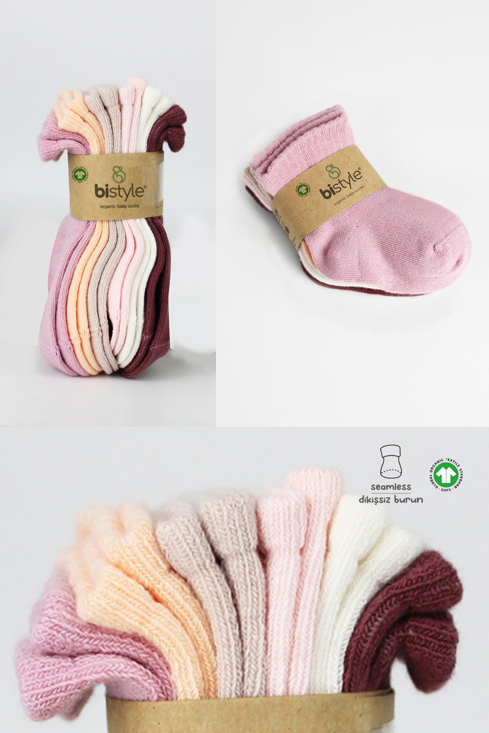 Bistyle Colors 6-Pairs Combed Flat Quarter Socks (0-6 m) Colored - Image 7