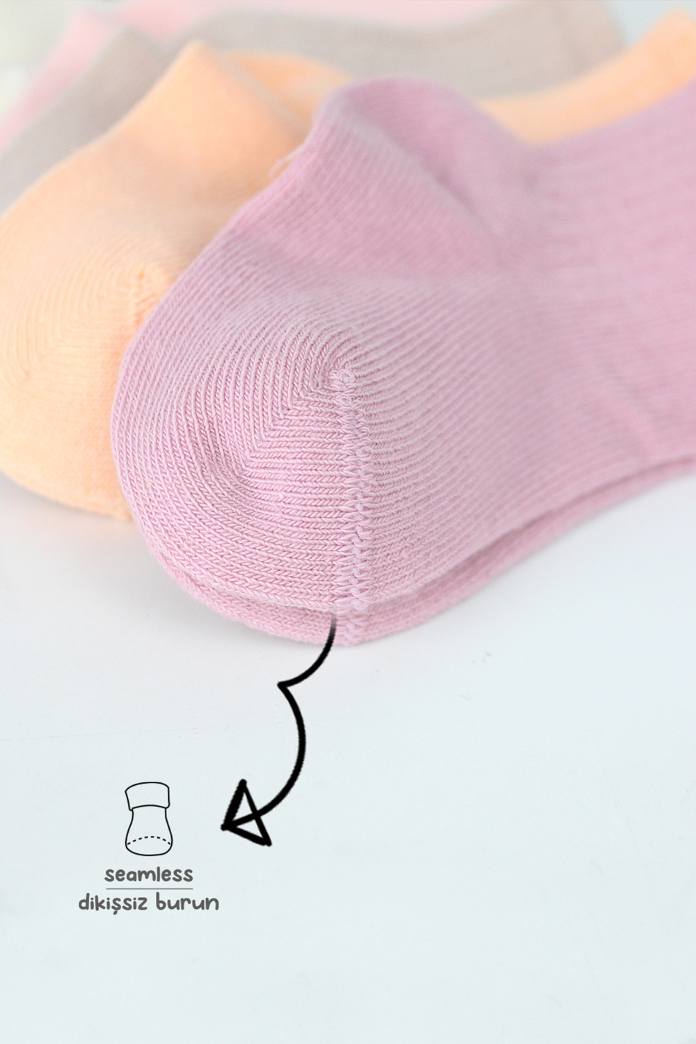 Bistyle Colors 6-Pairs Combed Flat Quarter Socks (24-36 m) Colored - Image 4