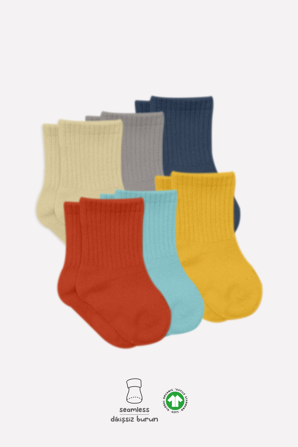 Bistyle Colors 6-Pairs Combed Flat Quarter Socks (12-24 m) Colored - Image 3