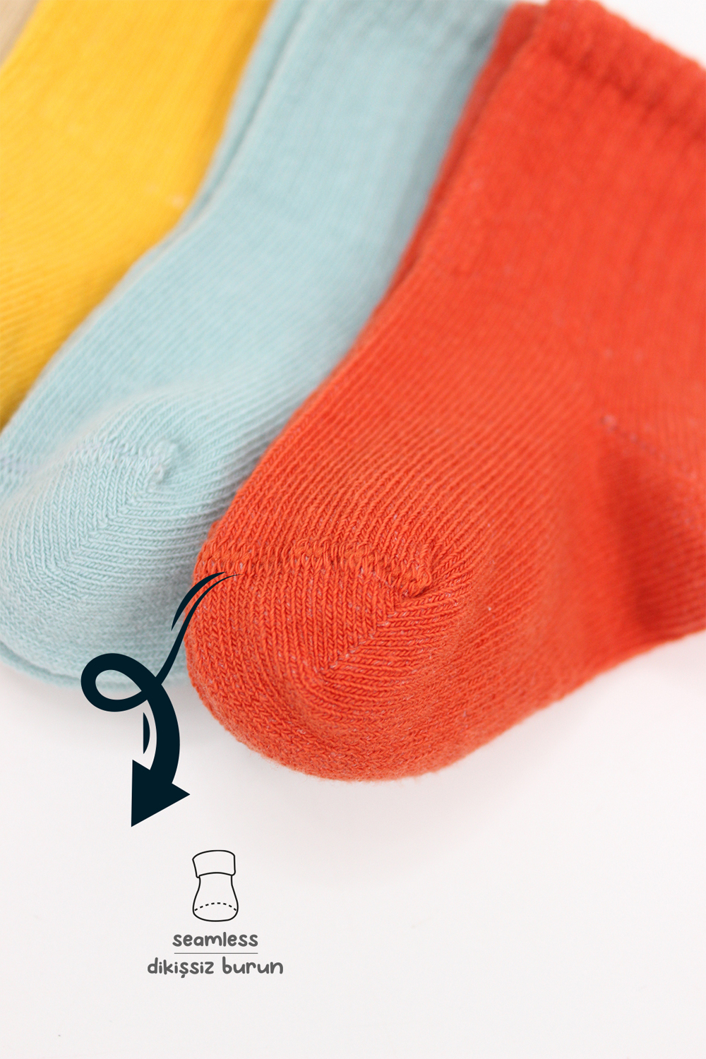 Bistyle Colors 6-Pairs Combed Flat Quarter Socks (12-24 m) Colored - Image 4