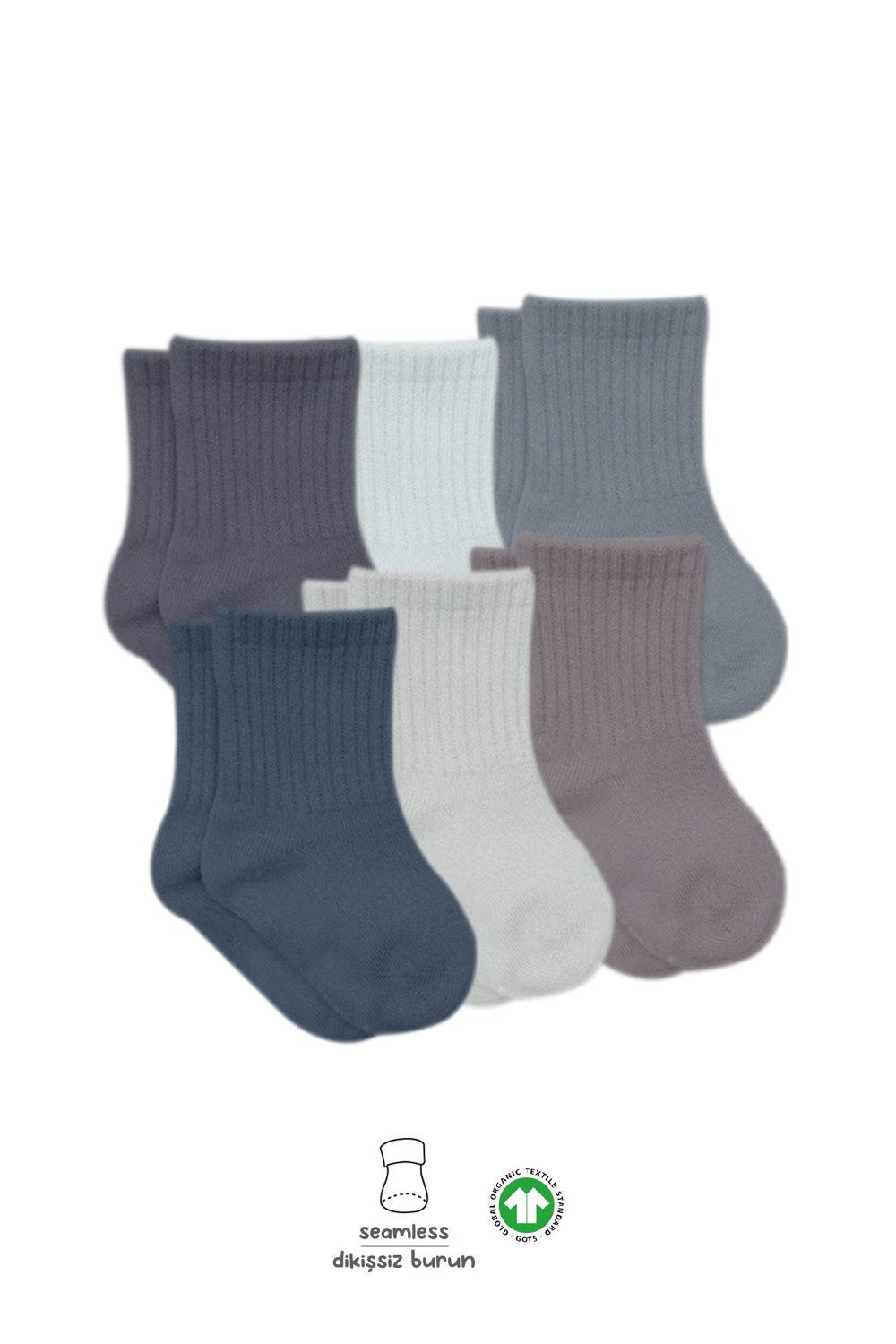 Bistyle Colors 6-Pairs Combed Flat Quarter Socks (6-12 m) Colored - Image 3