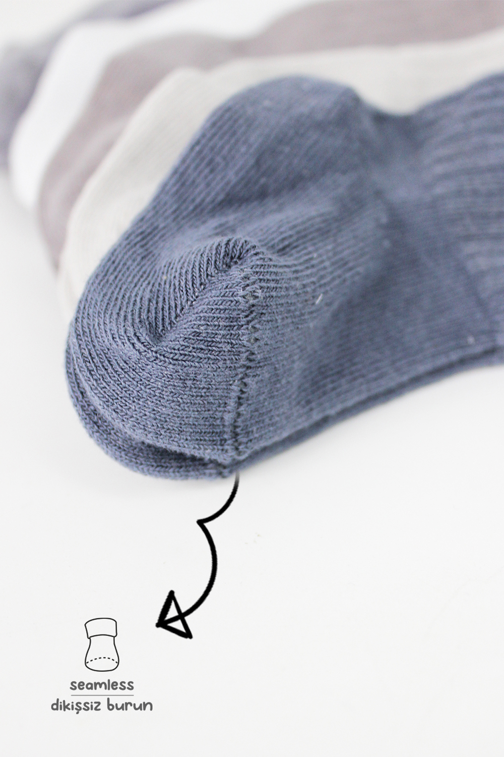 Bistyle Colors 6-Pairs Combed Flat Quarter Socks (6-12 m) Colored - Image 4