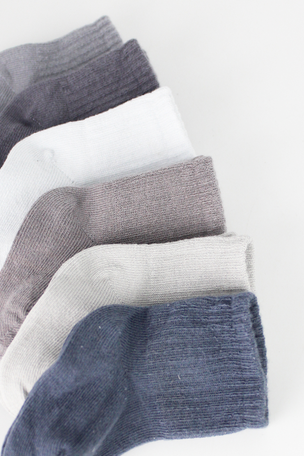 Bistyle Colors 6-Pairs Combed Flat Quarter Socks (6-12 m) Colored - Image 5