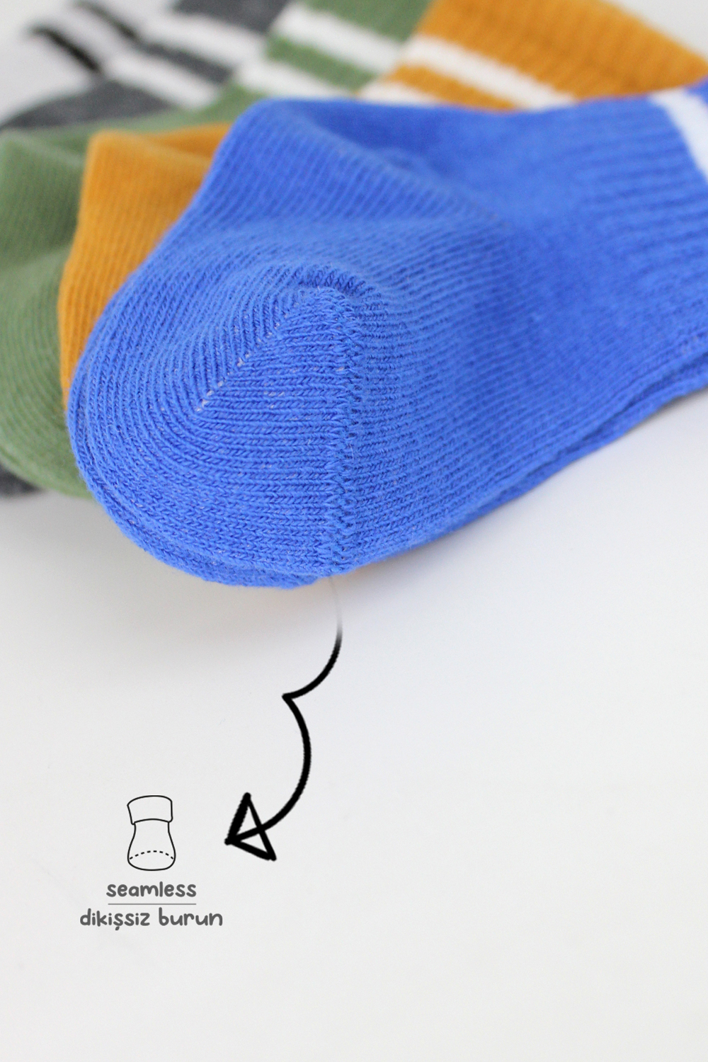 Bistyle 6-Pairs Combed Circlip Quarter Socks (12-24 m) Colored - Image 4