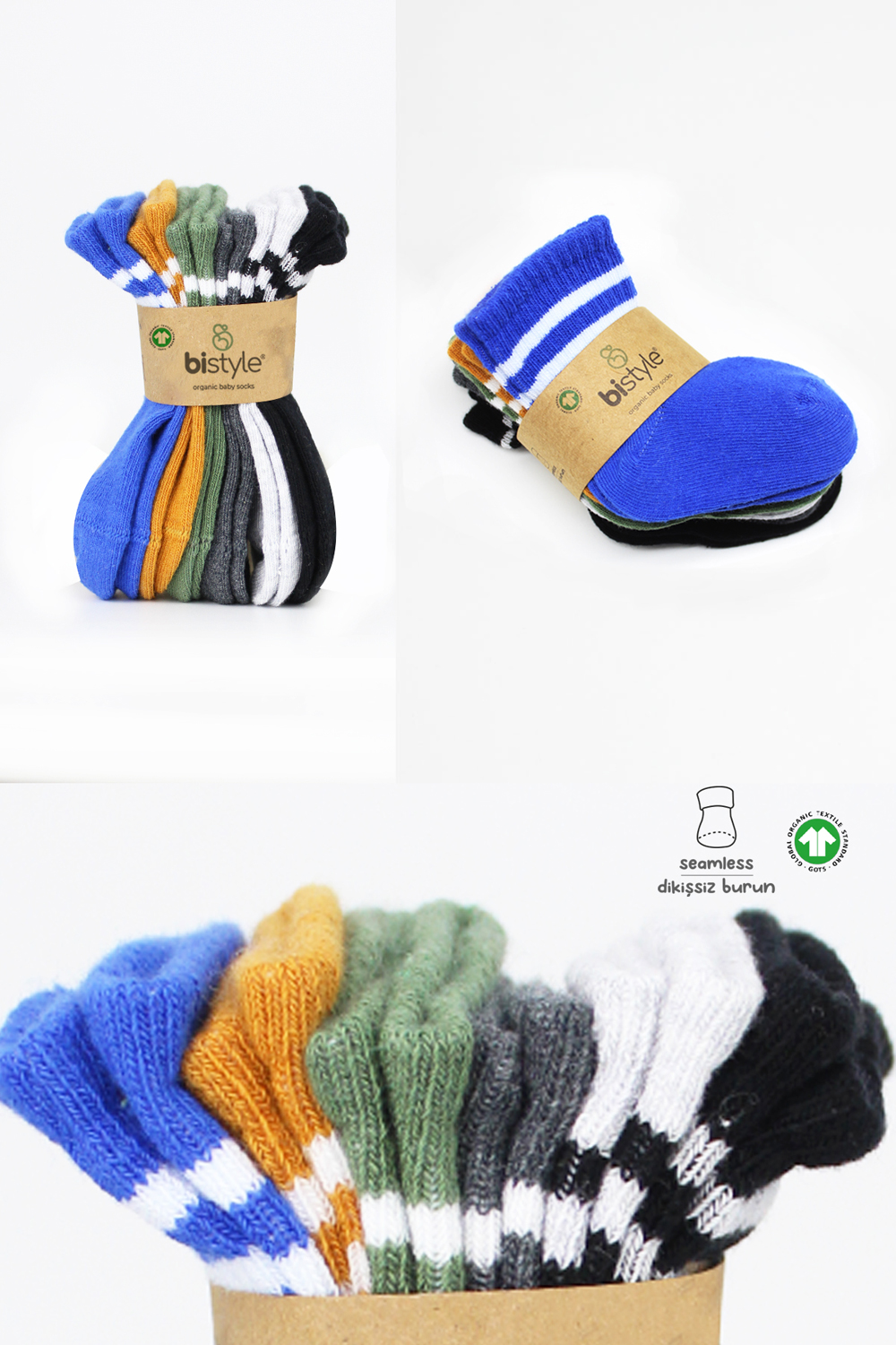 Bistyle 6-Pairs Combed Circlip Quarter Socks (12-24 m) Colored - Image 7