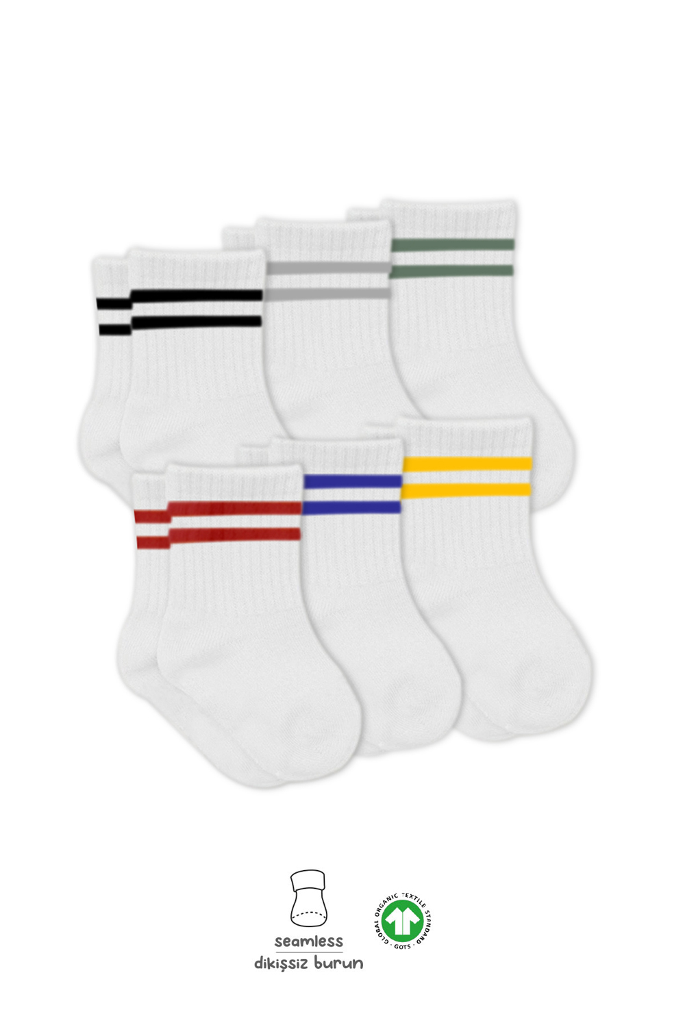 Bistyle 6-Pairs Combed Circlip Quarter Socks (0-6 m) Colored - Image 3