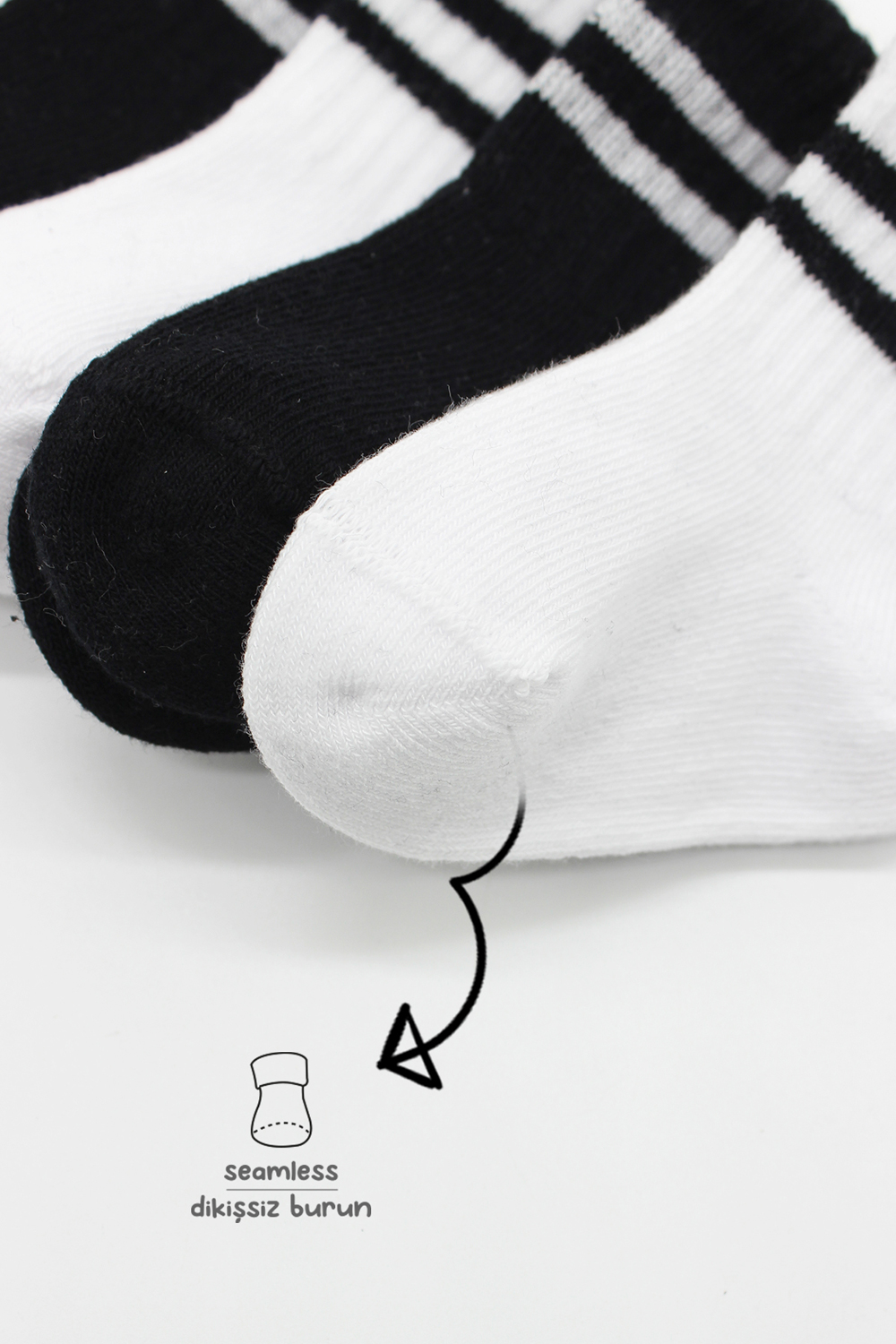 Bistyle 6-Pairs Combed Circlip Quarter Socks (0-6 m) Colored - Image 4