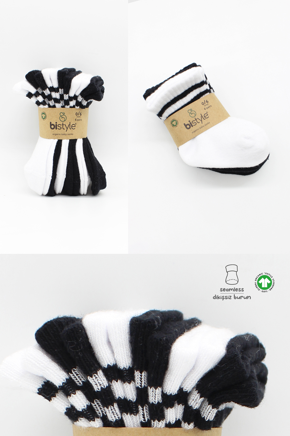 Bistyle 6-Pairs Combed Circlip Quarter Socks (0-6 m) Colored - Image 7