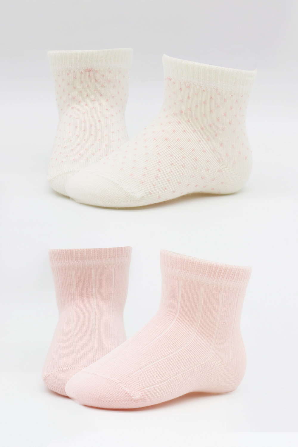 Bistyle Organic 2-Pairs Combed Socks (0-6 m) Pink - Image 5