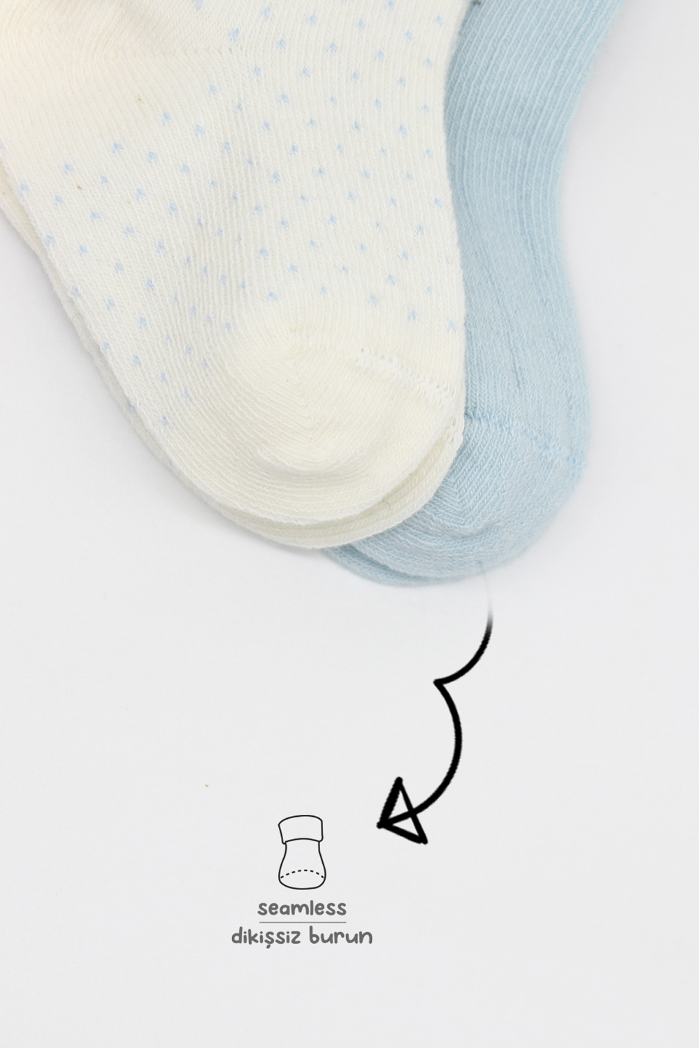 Bistyle Organic 2-Pairs Combed Socks (12-24 m) Blue - Image 4