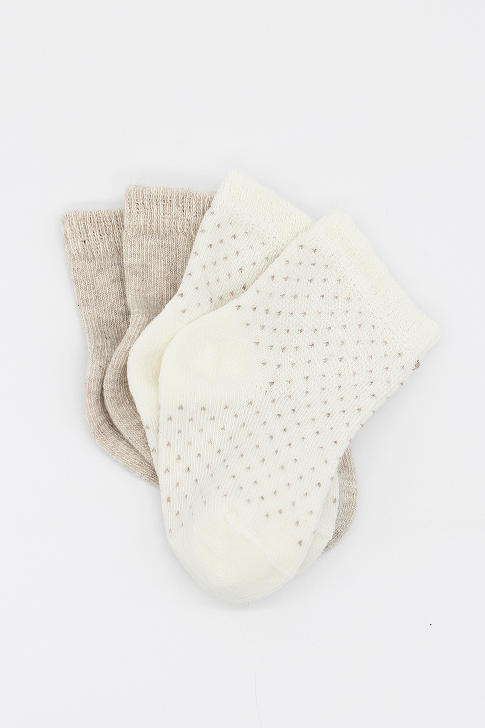 Bistyle Organic 2-Pairs Combed Socks (0-6 m) Beige - Image 3