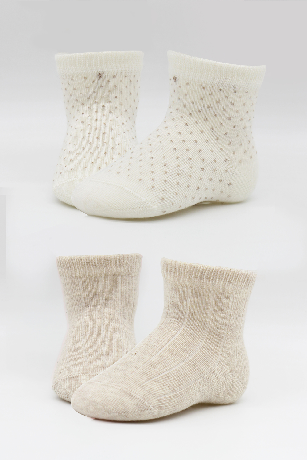 Bistyle Organic 2-Pairs Combed Socks (0-6 m) Beige - Image 5