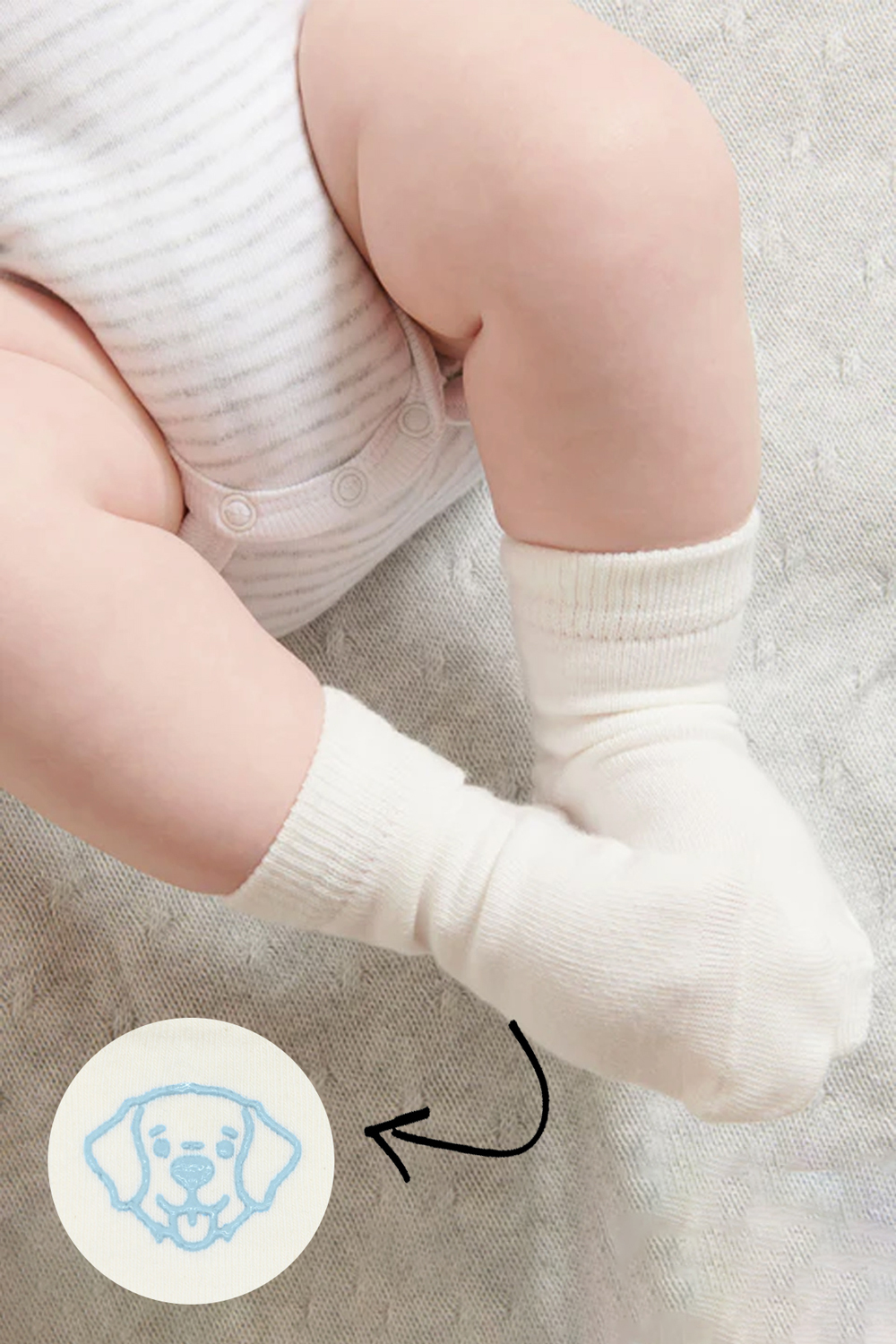 Bistyle Organic 2-Pairs Combed Non-slip Socks (0-6 m) Blue - Image 5