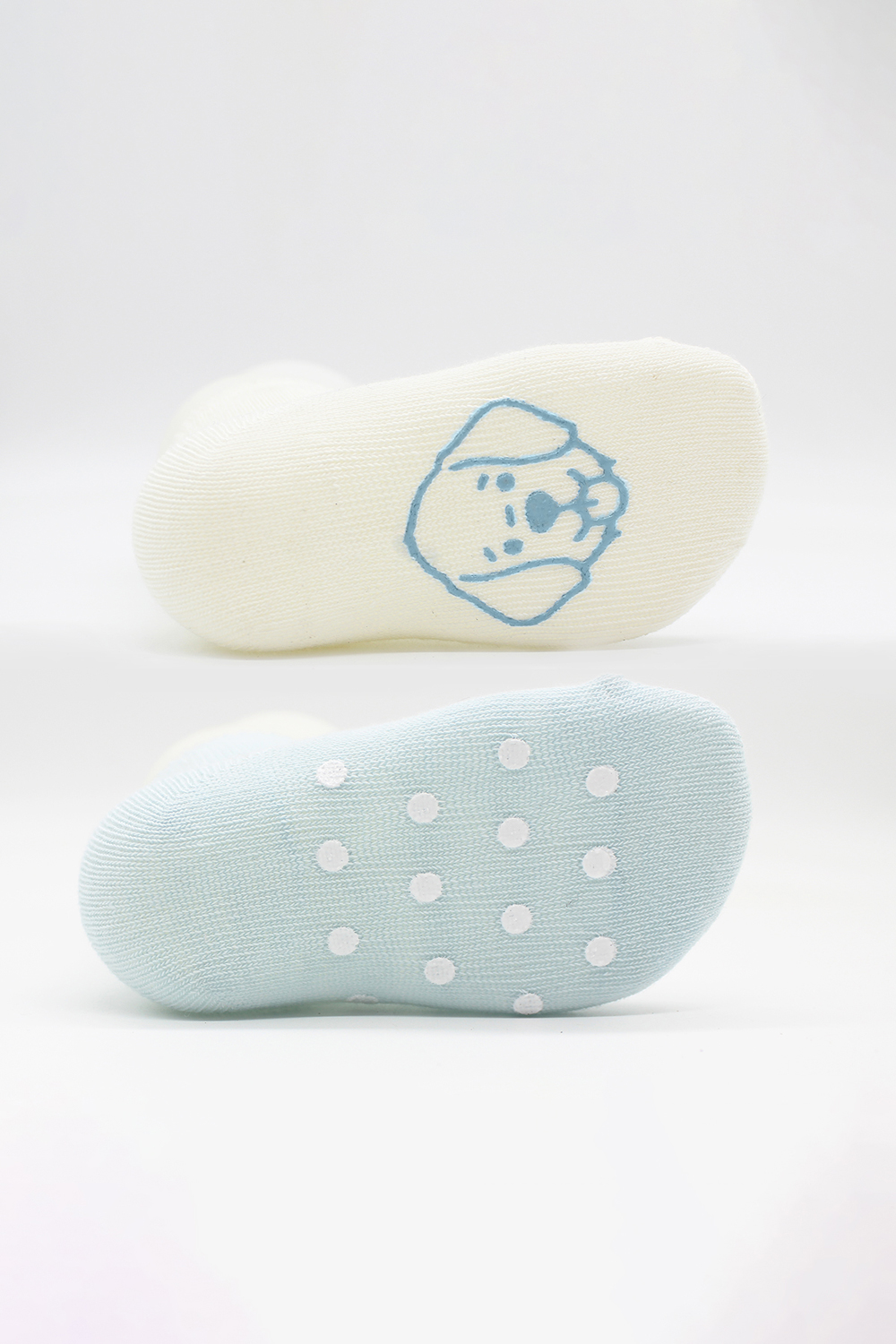 Bistyle Organic 2-Pairs Combed Non-slip Socks (0-6 m) Blue - Image 6