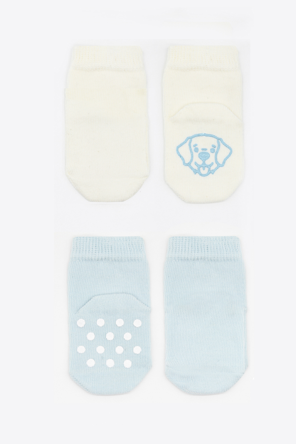 Bistyle Organic 2-Pairs Combed Non-slip Socks (24-36 m) Blue - Image 3