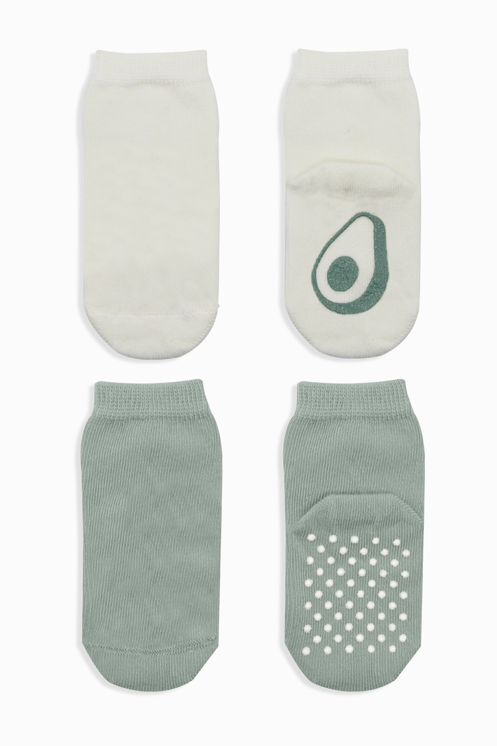 Bistyle Organic 2-Pairs Combed Non-slip Socks (24-36 m) Green - Image 3