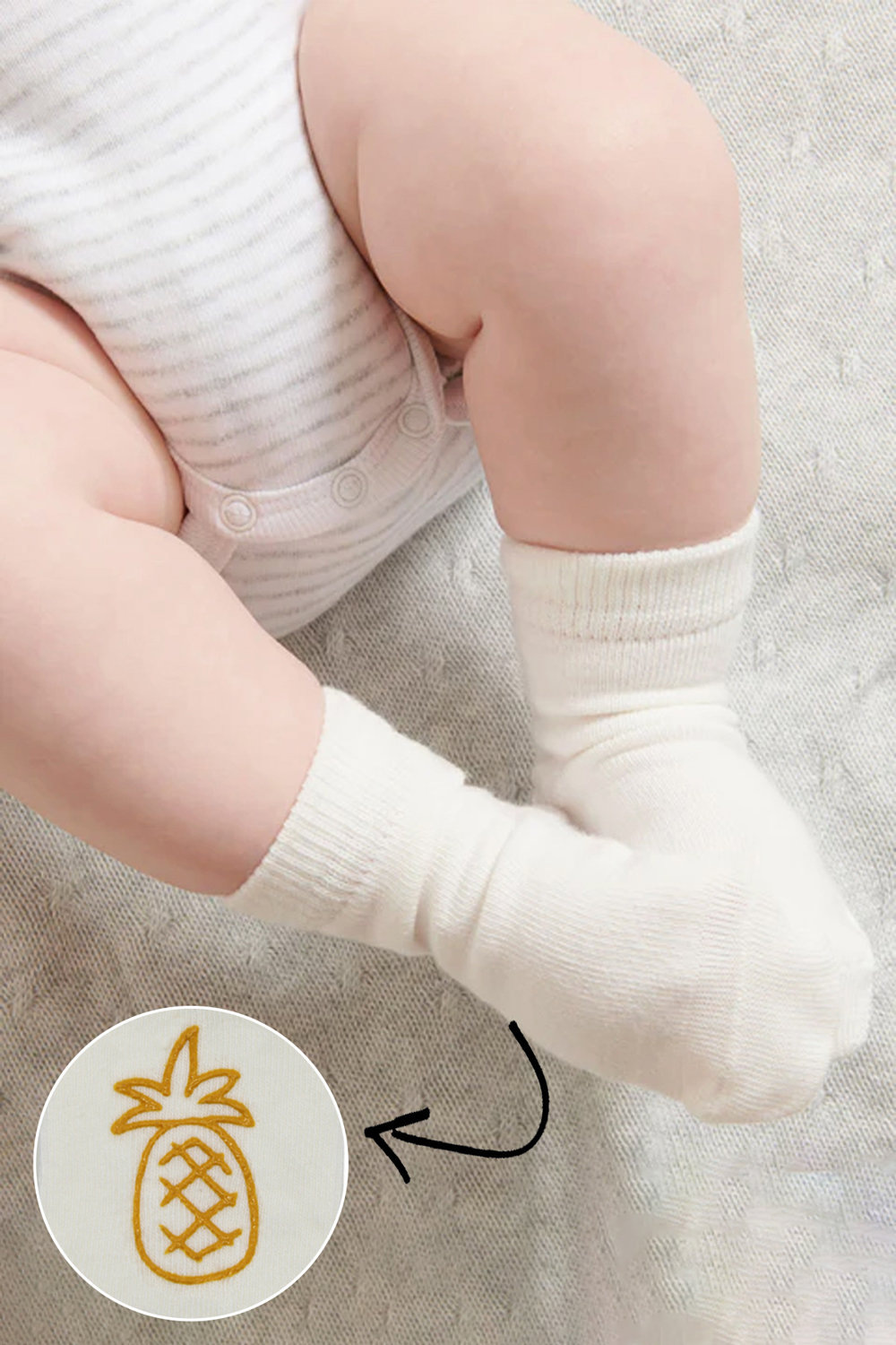 Bistyle Organic 2-Pairs Combed Non-slip Socks (12-24 m) Yellow - Image 5