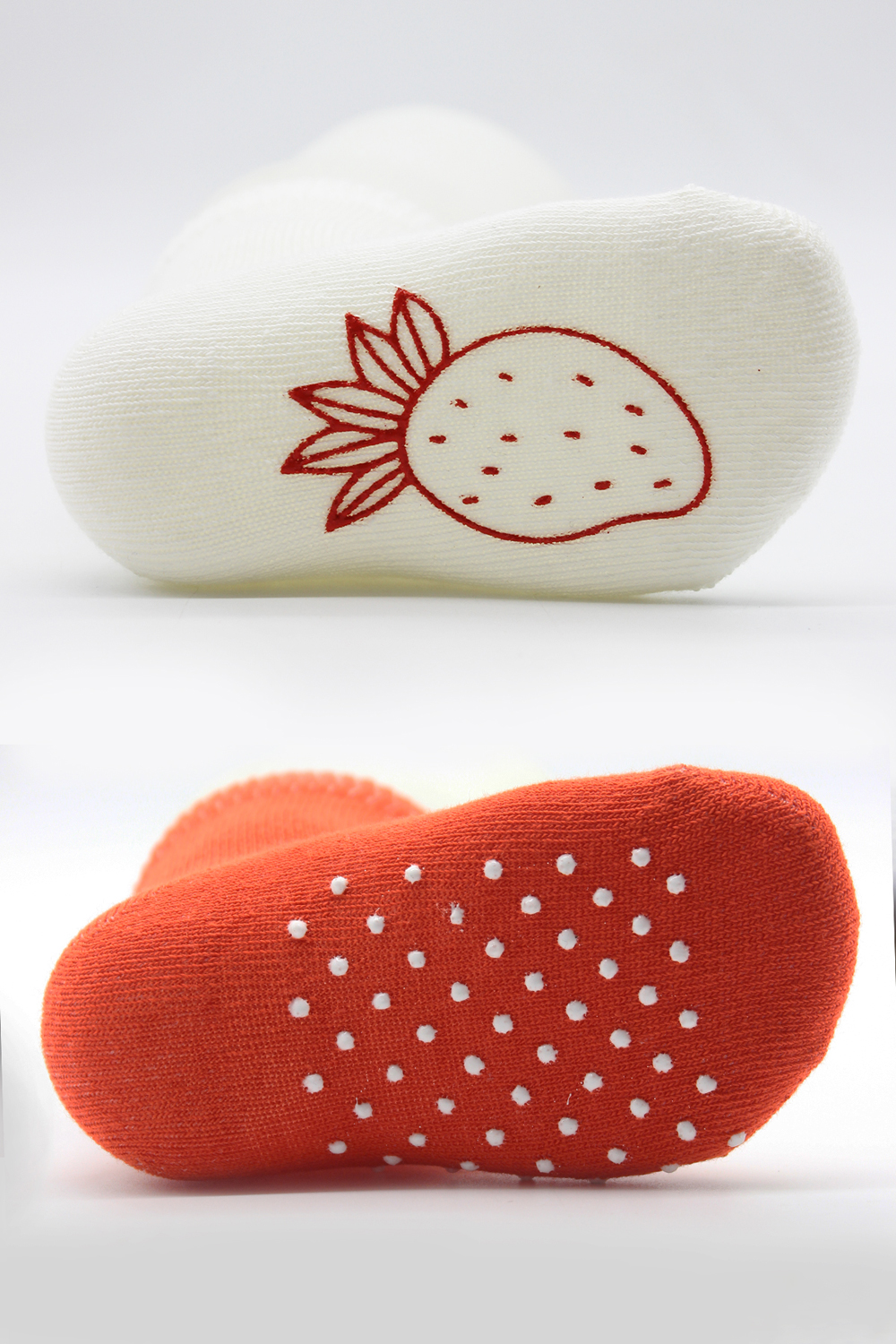 Bistyle Organic 2-Pairs Combed Non-slip Socks (0-6 m) Red - Image 6