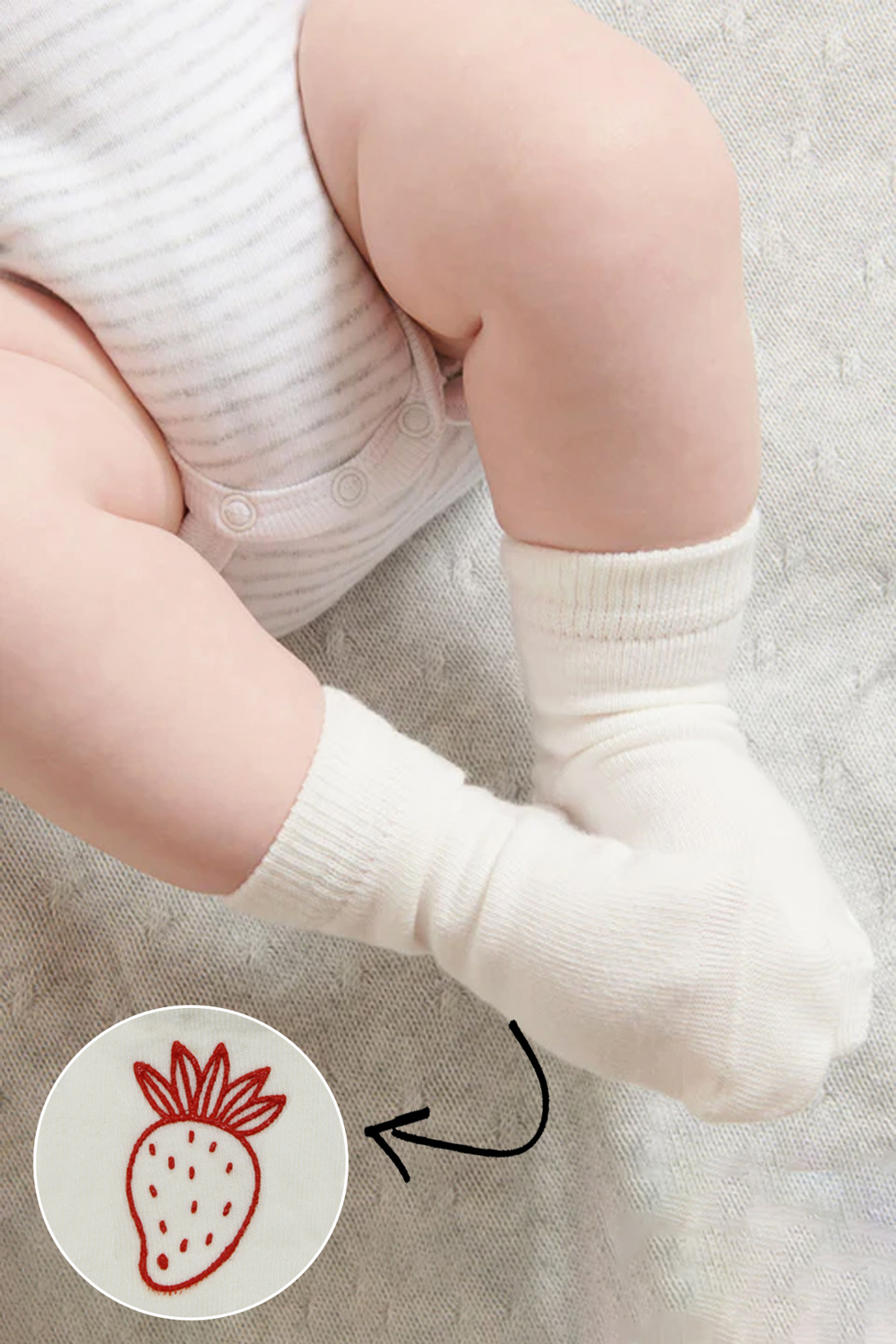 Bistyle Organic 2-Pairs Combed Non-slip Socks (12-24 m) Red - Image 5