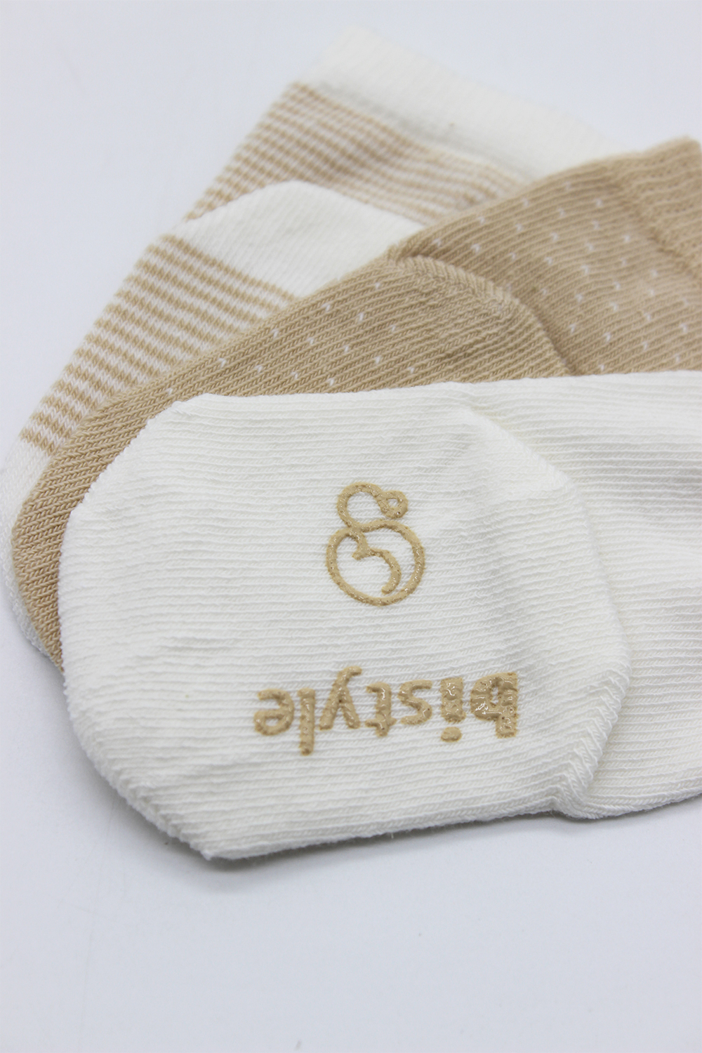 Bistyle Organic 3-Pairs Basic Socks (0-3 m) Brown - Image 4