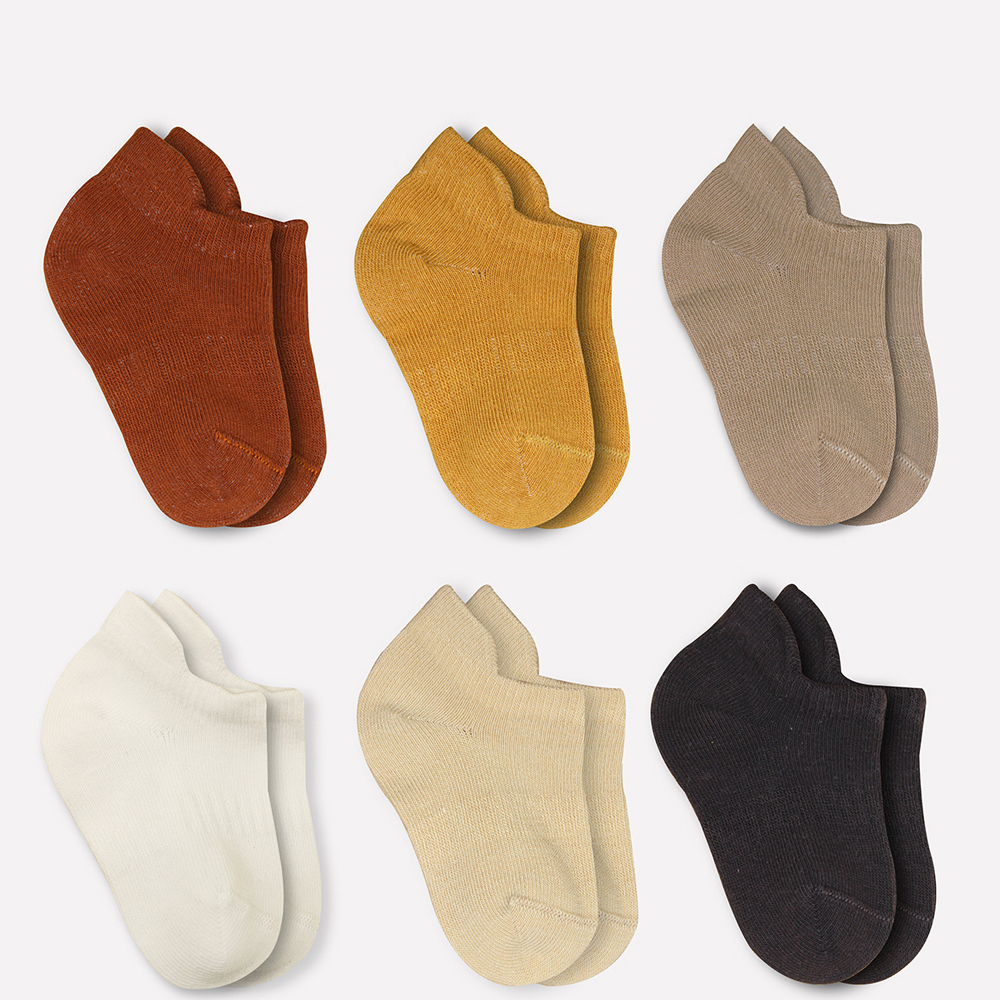 Bistyle 6-Pairs Combed Liner Socks (24-36 m) Colored