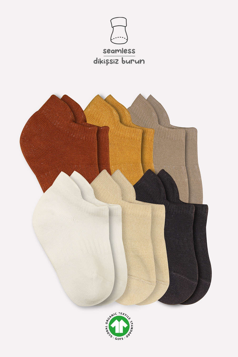 Bistyle 6-Pairs Combed Liner Socks (24-36 m) Colored - Image 4