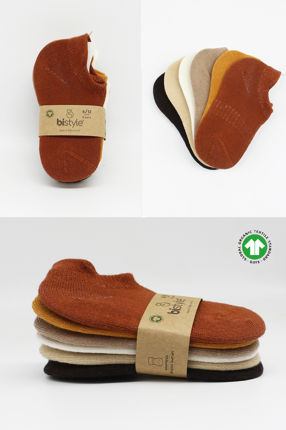 Bistyle 6-Pairs Combed Liner Socks (24-36 m) Colored - Image 7