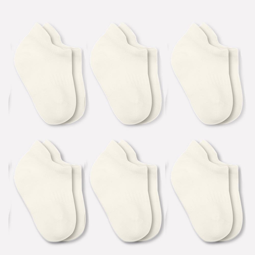 Bistyle 6-Pairs Combed Liner Socks (12-24 m) Beige