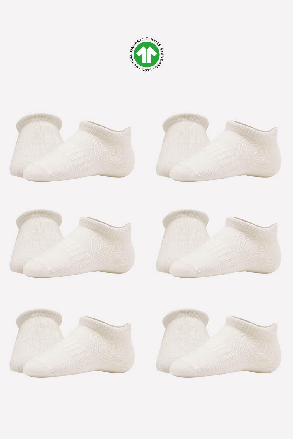 Bistyle 6-Pairs Combed Liner Socks (12-24 m) Beige - Image 6