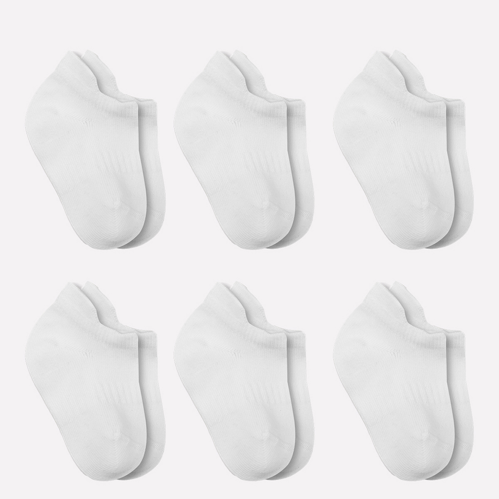 Bistyle 6-Pairs Combed Liner Socks (24-36 m) White