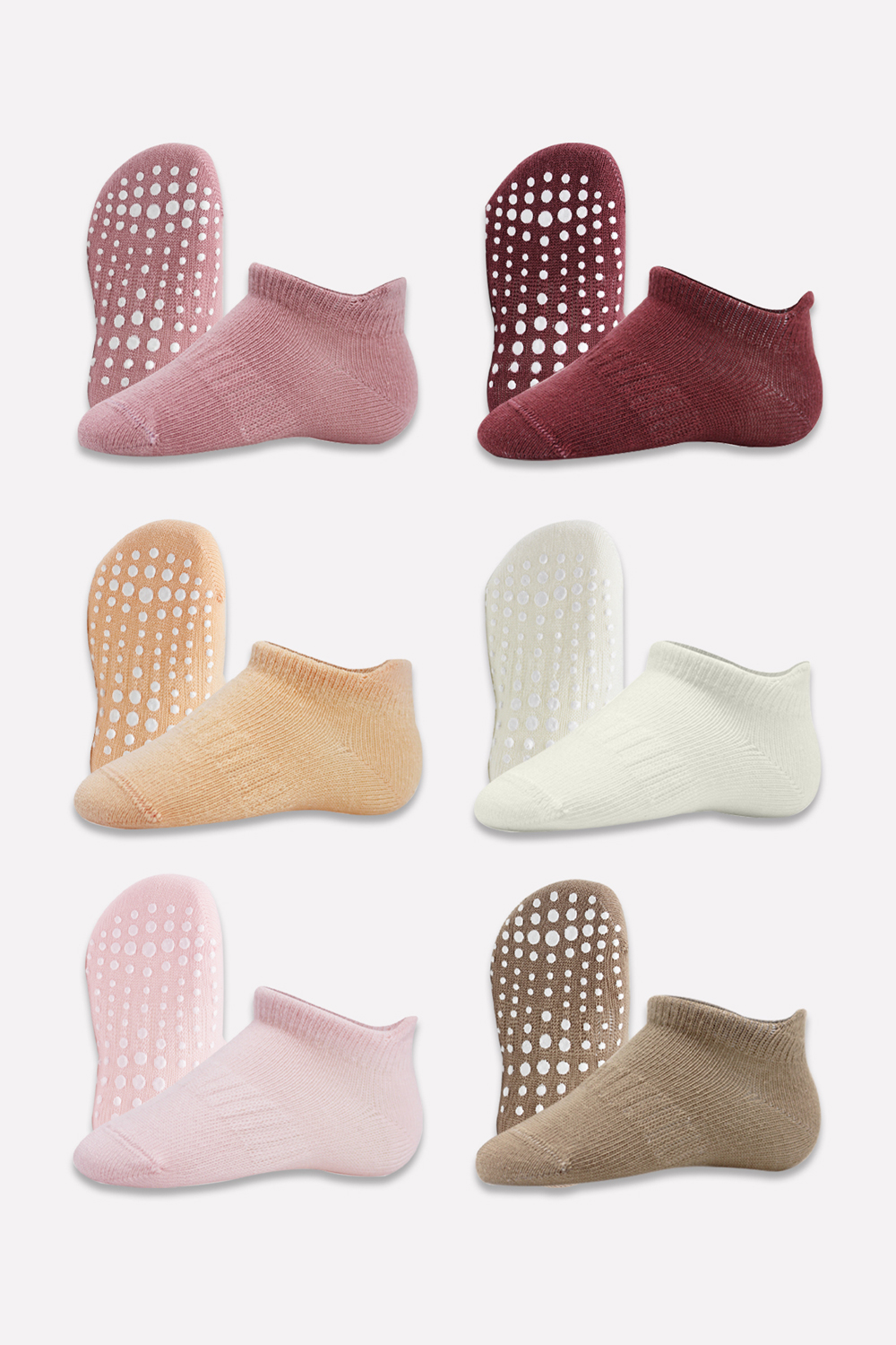 BiÌstyle 6-Pairs Combed Non-Slip Liner Socks (6-12 m) Colored - Image 6
