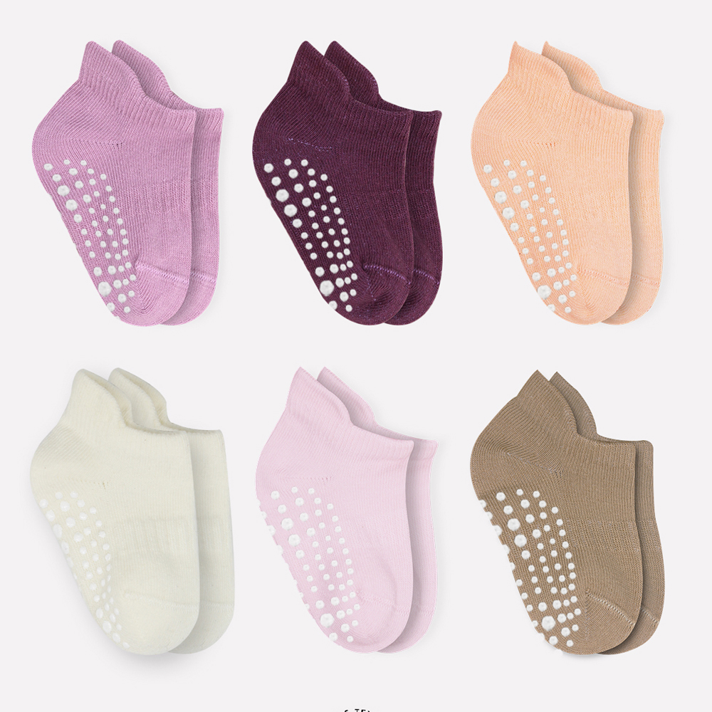 BiÌstyle 6-Pairs Combed Non-Slip Liner Socks (12-24 m) Colored