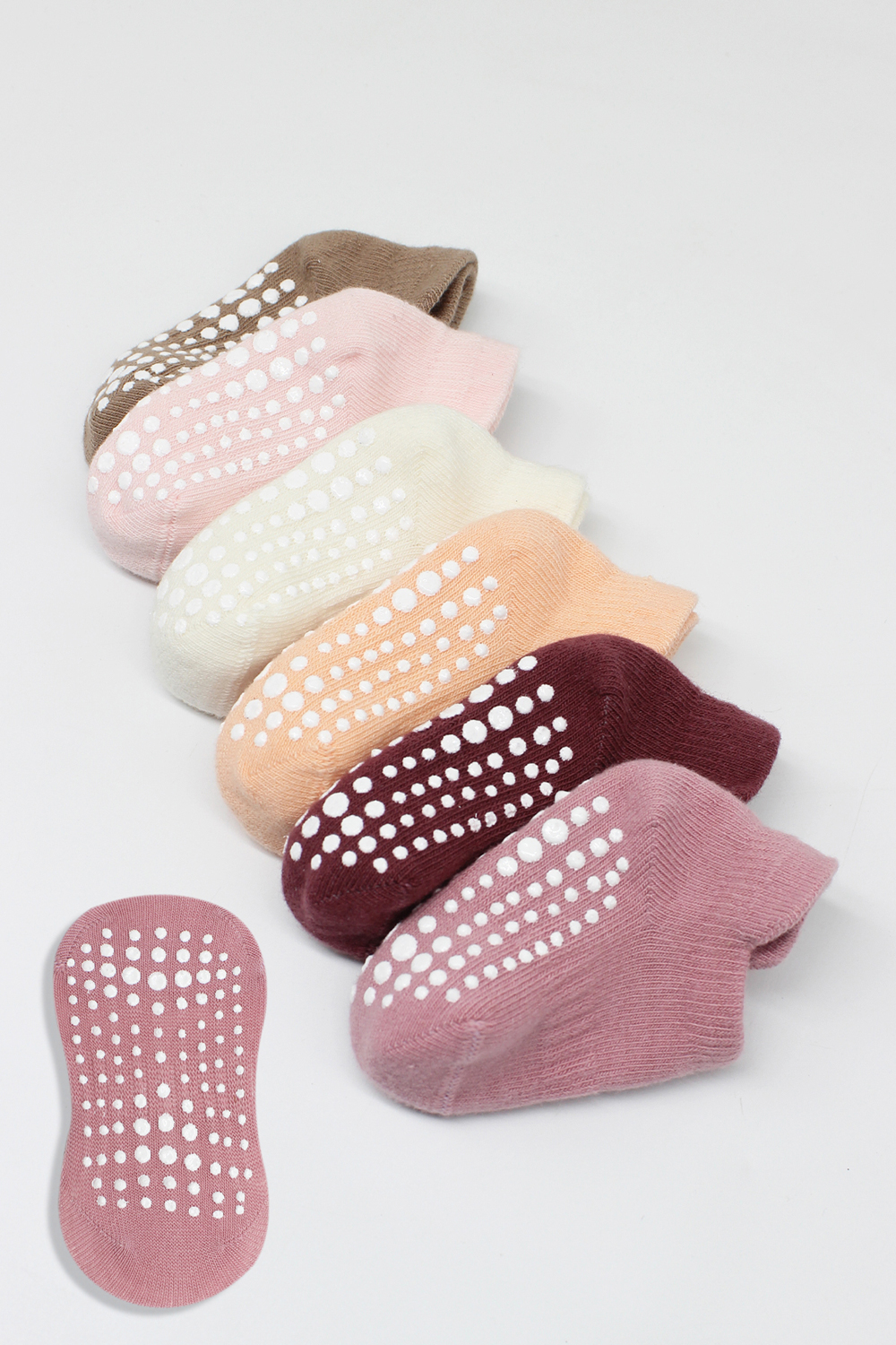 BiÌstyle 6-Pairs Combed Non-Slip Liner Socks (12-24 m) Colored - Image 3
