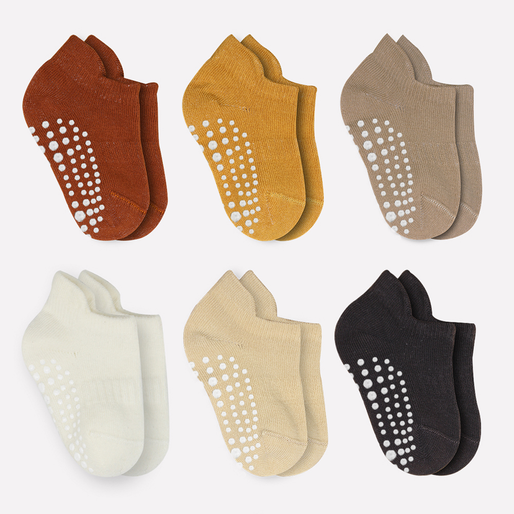 BiÌstyle 6-Pairs Combed Non-Slip Liner Socks (0-6 m) Colored